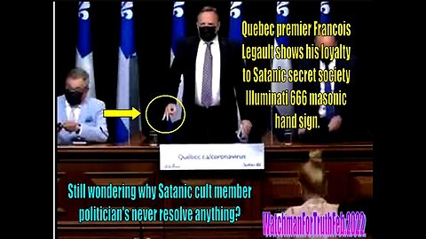 Premier of Quebec Francois Legault shows his loyalty to the devil and flashes 666 hand sign