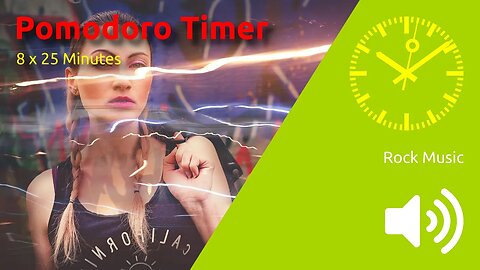 Pomodoro Timer 8 x 25min ~ Rock Music