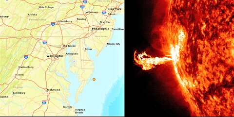 UNUSUAL QUAKE OFF USA EAST COAST-TECH?*HUGE PIECE OF SUN BROKE OFF*FLARES & CME'S*INTERNET OUTAGES*