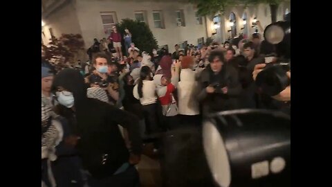 Young Biden Voters Dressed Up Like Hamas Terrorists Taking Students Hostage At Columbia University