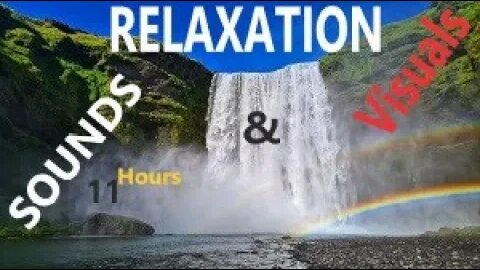 Picturesque Rainbow Moving Clouds Waterfall Birds Nature Sounds. Relax Meditate Study Sleep. 11 Hrs