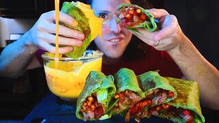 HOT CHEETOS STEAK WRAPS + CHEESE SAUCE * ASMR NO TALKING * | NOMNOMSAMMIEBOY