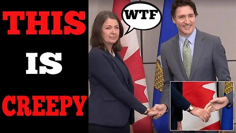 Justin Trudeau "MANHANDLES" Danielle Smith In Weird HANDSHAKE