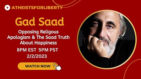 Opposing Religious Apologism & The Saad Truth about Happiness: Gad Saad | AFL Interview Stream #19