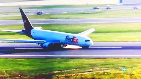 Boeing FedEx plane crashes after landing gear fails