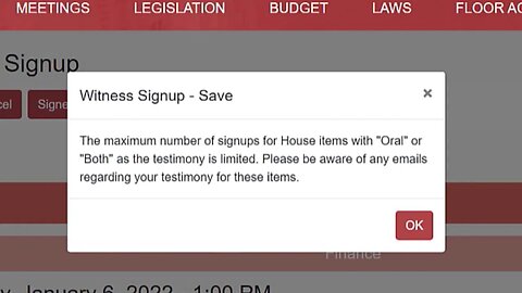 How to sign up to Testify on a Bill?