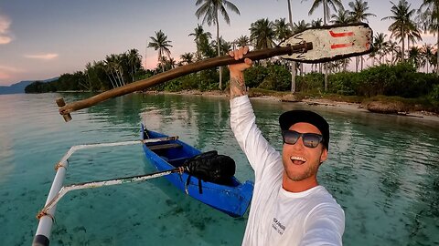 CATCH AND COOK ON A HAND-MADE SINKING BOAT. A deserted island paradise