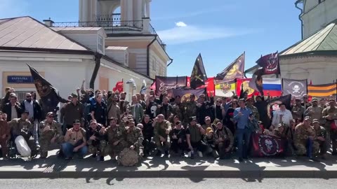 PMC Wagner and other soldiers cheering