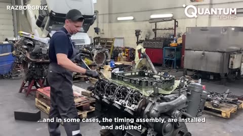 Man Fully Assembles Mercedes TRUCK ENGINE Perfectly | Start to Finish by @trucks_channel_razborgruz