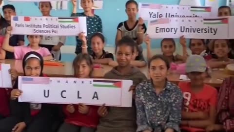 "The children of Gaza are sending a message of thanks to students at American universities."
