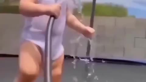 Cute Girl With water