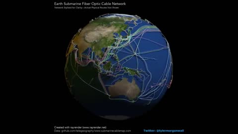 3D visualization of underwater fiber optic cable network
