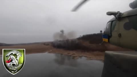 Ukrainian Attack Helicopter Fires Missiles At Russian Positions