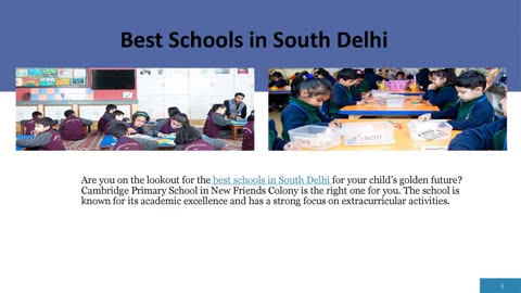 Best Schools in South Delhi