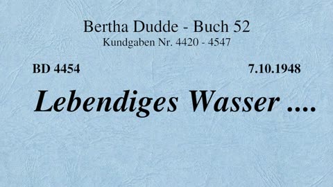 BD 4454 - LEBENDIGES WASSER ....