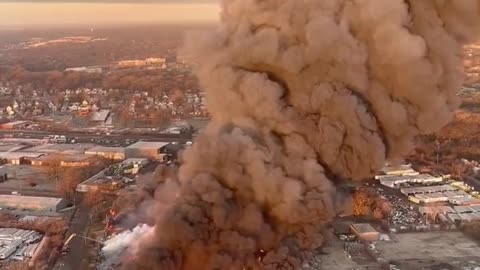 Massive smoke spotted amid large industrial fire at a factory in Chicago Heights, Illinois