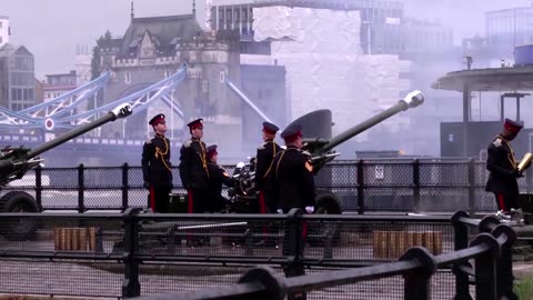 Gun salutes mark anniversary of King Charles's coronation