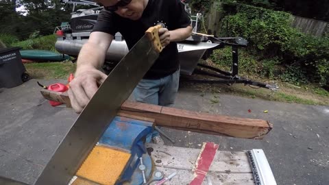 Restoring antique axe - repairing an ax - Making an ax handle and sheath.