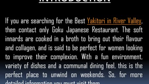 One of the Best Yakitori in River Valley