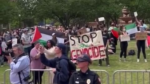 WOW: Frats Face Off Against Anti-Israel Protestors With The National Anthem