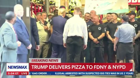 After spending all day in court Trump brings pizza to the FDNY