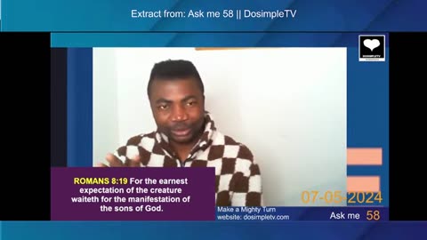 Ask Me 58: His righteousness, makes us righteous || DosimpleTV