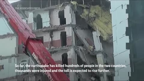 Buildings collapse after Turkey
