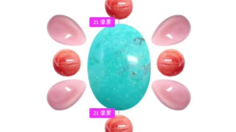 Natural turquoise oval cab and pink opal pear cab spiny oyster round cabochon colorful cabs
