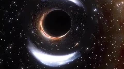 A black hole bends light behind it