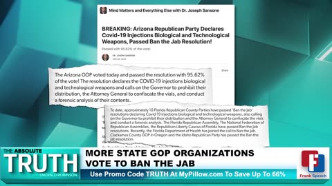 Dr. Joseph Sansone on the Absolute Truth with Emerald Robinson Arizona GOP calls to Ban the Jab