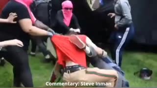 Antifa vs One Man with a helmet