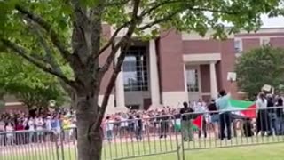 Frats Sing The National Anthem Together As Pro-Palestine Protests Continue