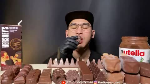 ASMR WORLD CHOCOLATE ICE CREAM PARTY DESSERT EATING SOUND FOOD MUKBANG