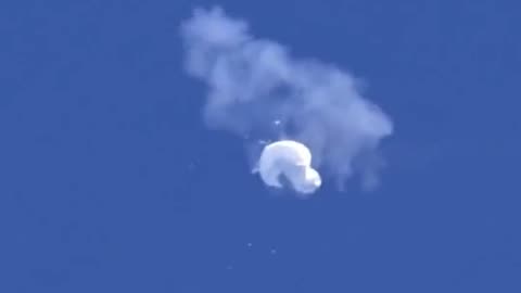 HD video of the moment when the Chinese spy balloon was shot down