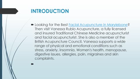 Get The Best Facial Acupuncture in Marylebone.