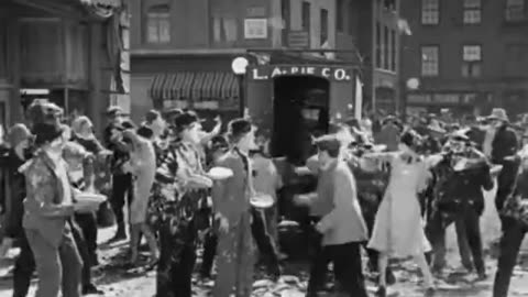 Laurel and Hardy. The first and greatest pie fight