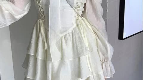 Long Sleeve Elegant Mini Dress Lolita Pure