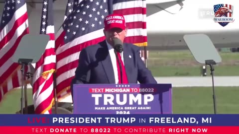 Donald Trump Speechs at Gives Remarks in Freeland, MI - 5/1/24