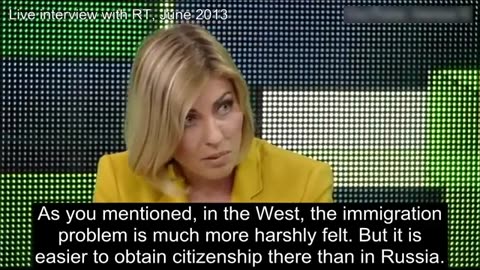 Putin on immigration. WHY can't we have somebody normal like him