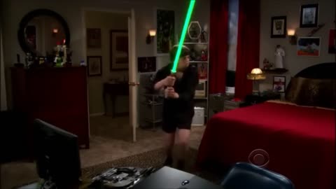 Howard Playing With His Lightsaber - The Big Bang Theory