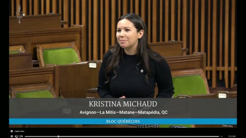 Kristina Michaud Defends her Position over the motion to axe the Carbon Tax.