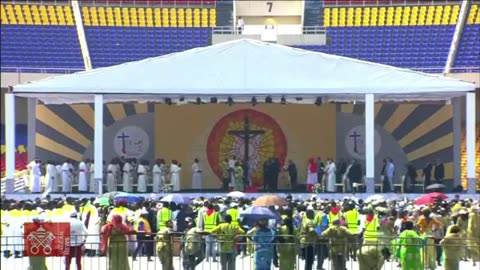 2 February 2023, Kinshasa, Meeting with young people and catechists, Pope Francis