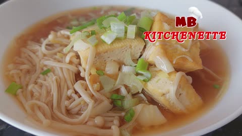 Top World Best Recipe for Vegan and Vegetarian. Enoki Mushrooms with Tofu. Easy satisfying recipe!!