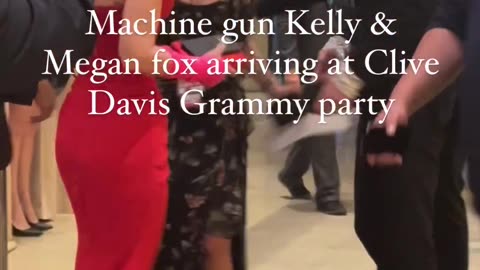 Machine Gun Kelly & Megan Fox arriving at Clive Davis Grammy Party / Black Willy Wonka