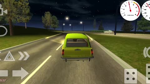 Russian Classic Car Simulator - Yellow car in the night - Android GamePlay