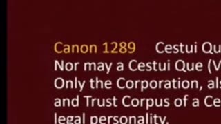 NEED TO LEARN CESTUI QUE VIE ACT 1666 pt2 CANON LAW 1289
