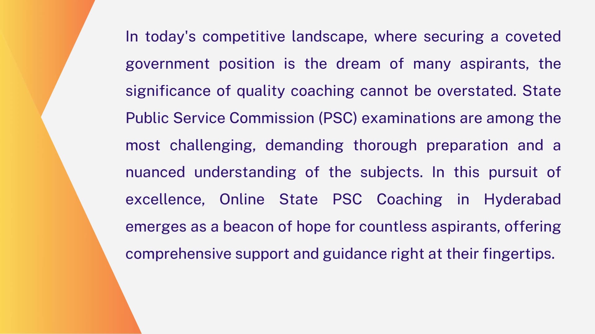 What Online State PSC Coaching in Hyderabad Transforms Students' Futures