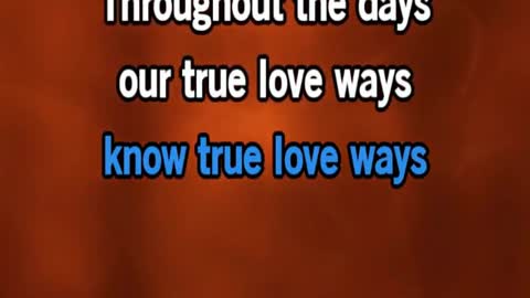 Buddy Holly True Love Ways Karaoke