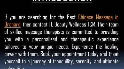 One of the Best Chinese Massage in Orchard