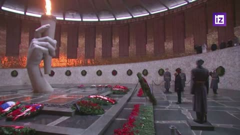 President Vladimir Putin laid a wreath at the Eternal Flame in Volgograd (AKA Stalingrad )